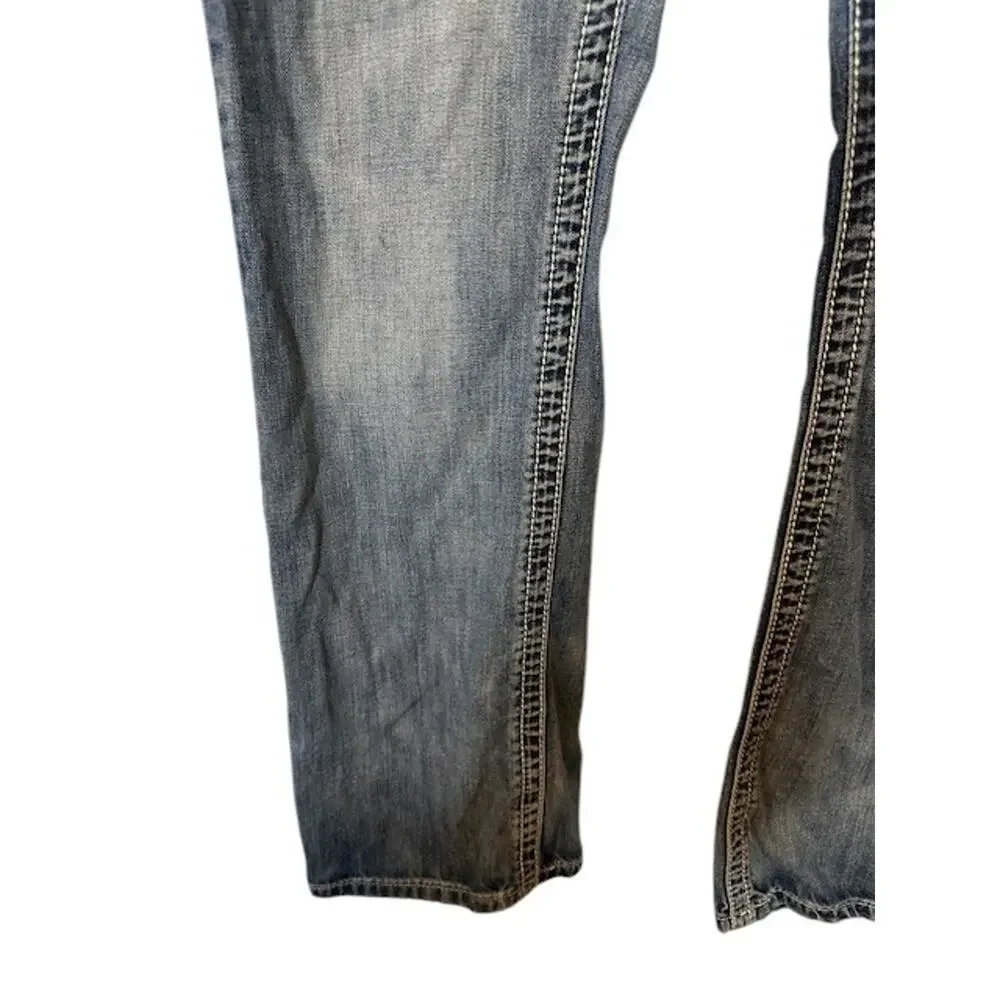 INC Blue Cotton Straight Relaxed Fit Classic Denim Jeans Men Sz 34/32